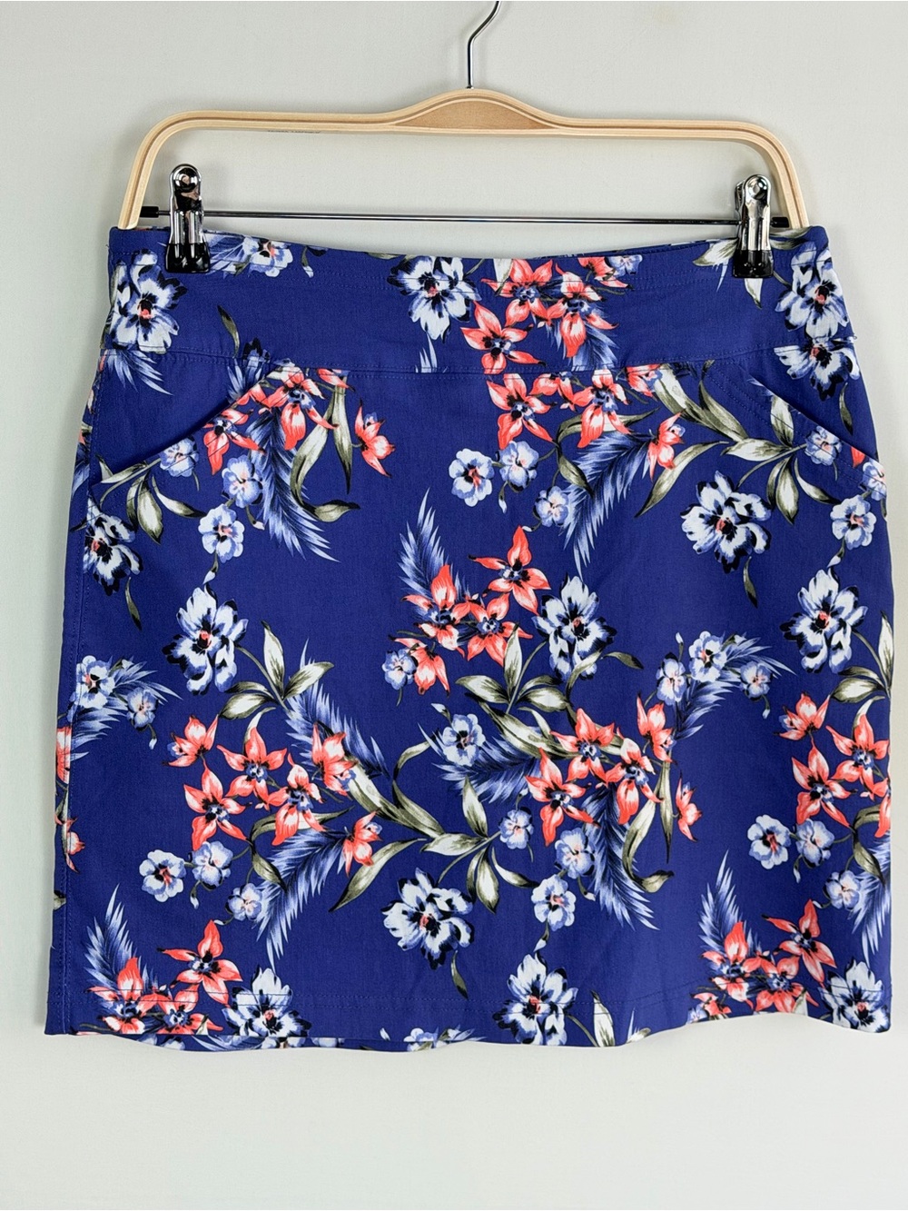 Mario Serrani Floral Tummy Control Golf Skort Blue Medium